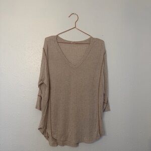 BKE Tan V-Neck Women's Top